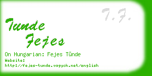 tunde fejes business card